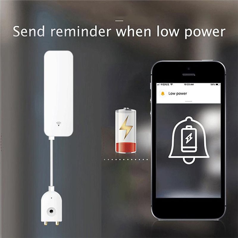 DTEN-Tuya WIFI Sensor Intelige - Water Alarm Sensor avaliação e preço